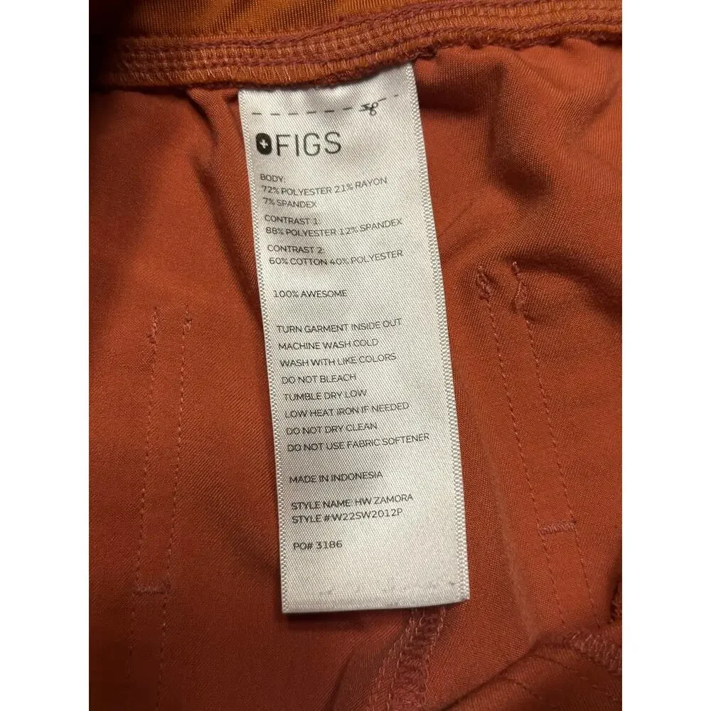 Figs‎ Zamora High-waisted Jogger Scrub Pants TERRACOTTA Small Petite